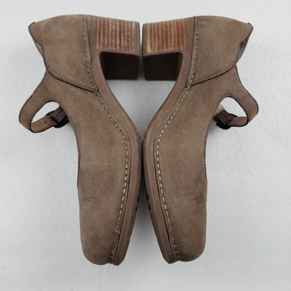 Dansko Harlo Mary Jane Heel Womens 11.5-12 42 EU Brown Suede Buckle Chunky Pump - Picture 8 of 14